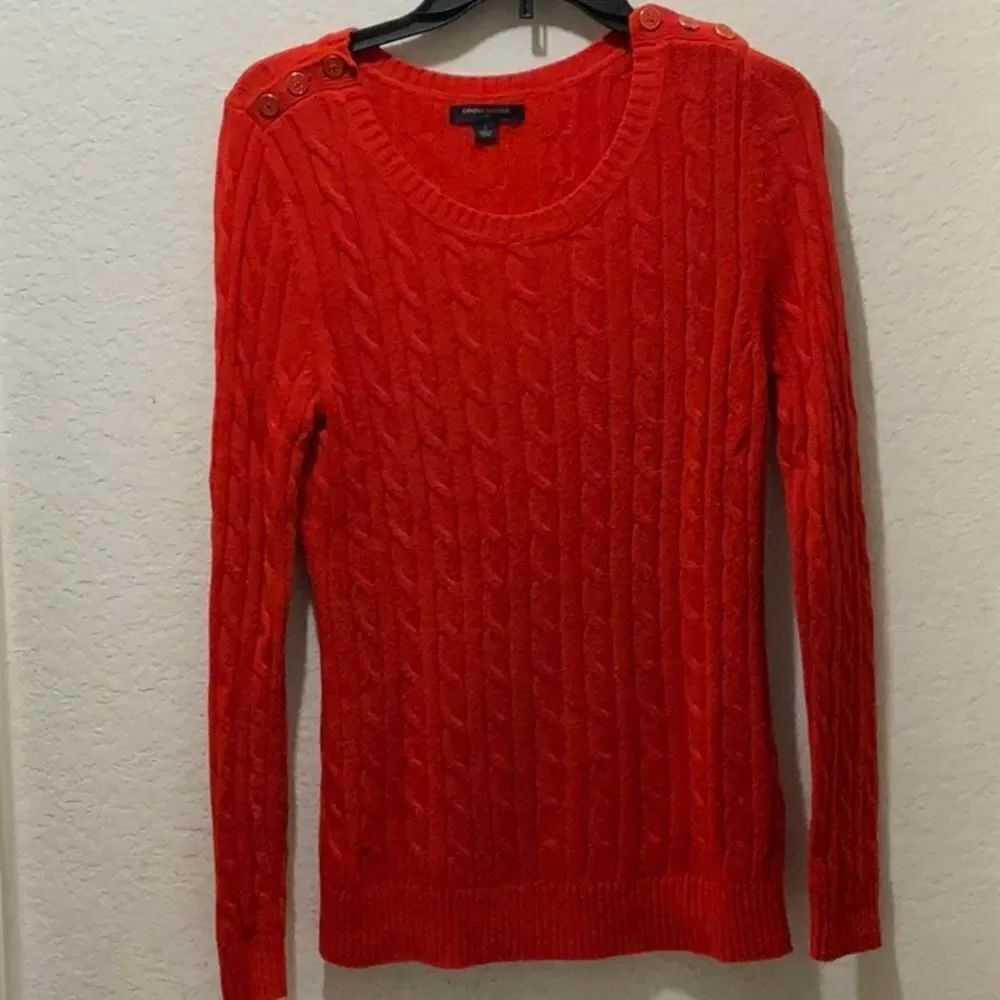 Banana Republic Womens Sweater Knitted Long Sleeve Scoop Neck Red Small
